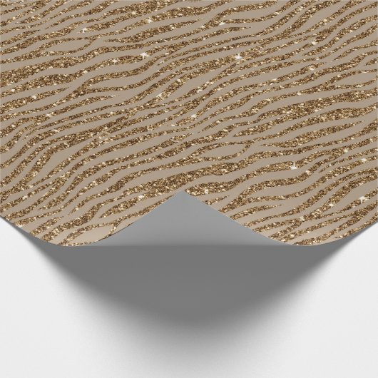 Bruin crème — Dierafdrukken Glitter Cadeaupapier (Hoek)