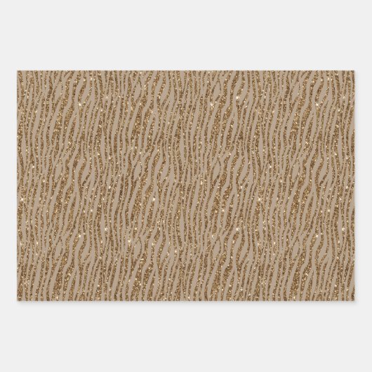 Bruin crème — Dierafdrukken Glitter Inpakpapier Vel (Voorkant)