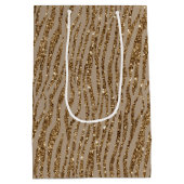 Bruin crème — Dierafdrukken Glitter Medium Cadeauzakje (Achterkant)