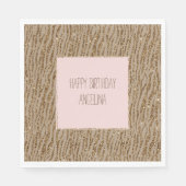 Bruin crème — Dierafdrukken Glitter Servet (Voorkant)