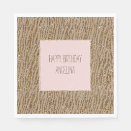 Bruin crème — Dierafdrukken Glitter Servet