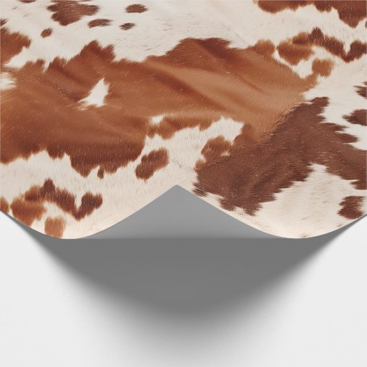 Bruin Crème Koeienhuid Western Cadeaupapier (Hoek)
