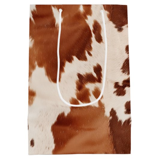 Bruin Crème Koeienhuid Western Medium Cadeauzakje (Achterkant)