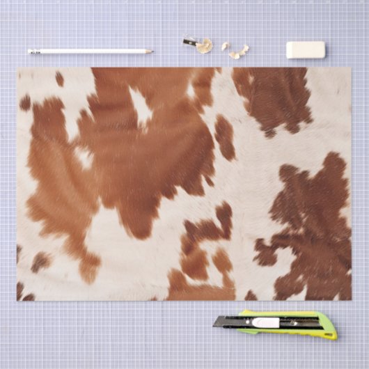 Bruin Crème Koeienhuid Western Tissuepapier (Craft)