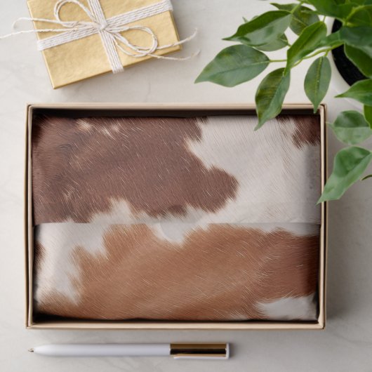 Bruin Crème Koeienhuid Western Tissuepapier (Geschenk)