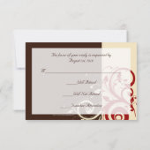 Bruin/crème/rode achterste wervelkolom RSVP kaartje (Achterkant)