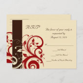 Bruin/crème/rode achterste wervelkolom uitnodiging briefkaart (Voorkant / Achterkant)