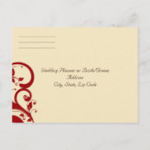 Bruin/crème/rode achterste wervelkolom uitnodiging briefkaart (Achterkant)