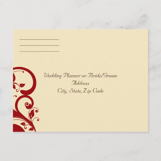 Bruin/crème/rode achterste wervelkolom uitnodiging briefkaart (Achterkant)