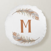 Bruin & Crème Rond Kussen (Voorkant)