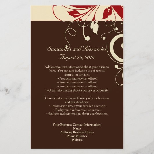 Bruin/crème/rood omkeerprogramma/brochure flyer (Voorkant)