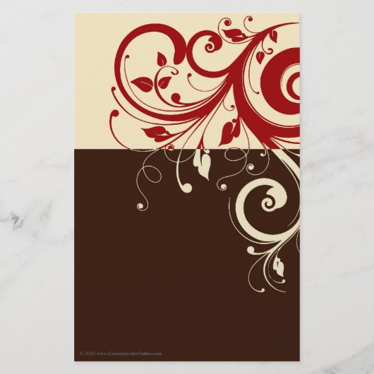 Bruin/crème/rood omkeerprogramma/brochure flyer (Achterkant)