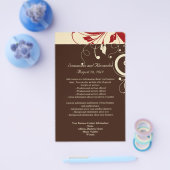 Bruin/crème/rood omkeerprogramma/brochure flyer (Enkel)