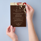 Bruin/crème/rood omkeerprogramma/brochure flyer (Hand)