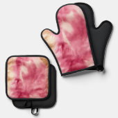 Bruin Crème Roze Cowgirl Koeienhuid Ovenwant & Pannenlap Set (Voorkant / Achterkant)