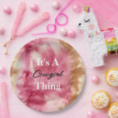 Bruin Crème Roze Cowgirl Quote Papieren Bordje (Feest)