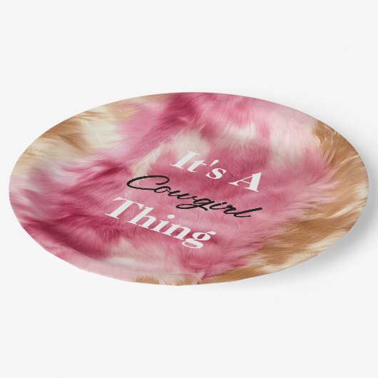 Bruin Crème Roze Cowgirl Quote Papieren Bordje (Gekanteld)