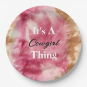 Bruin Crème Roze Cowgirl Quote Papieren Bordje (Voorkant)