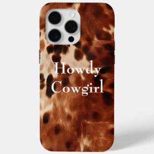 Bruin crème zwart Koeienhuid iPhone 15 Pro Max Hoesje