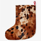 Bruin crème zwart Koeienhuid Grote Kerstsok (Achterkant)