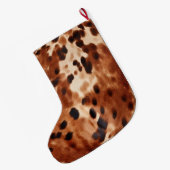 Bruin crème zwart Koeienhuid Grote Kerstsok (Achterkant (Hangend))