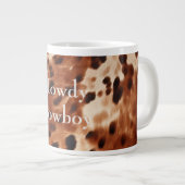 Bruin crème zwart Koeienhuid Grote Koffiekop (Voorkant rechts)