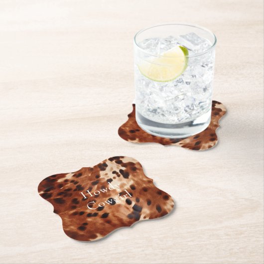 Bruin crème zwart Koeienhuid Kartonnen Onderzetters (Insitu)