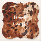 Bruin crème zwart Koeienhuid Kartonnen Onderzetters (Voorkant)