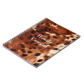 Bruin crème zwart Koeienhuid Notitieboek (Linkerzijde)