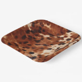 Bruin crème zwart Koeienhuid Papieren Bordje (Gebogen)