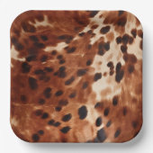 Bruin crème zwart Koeienhuid Papieren Bordje (Voorkant)