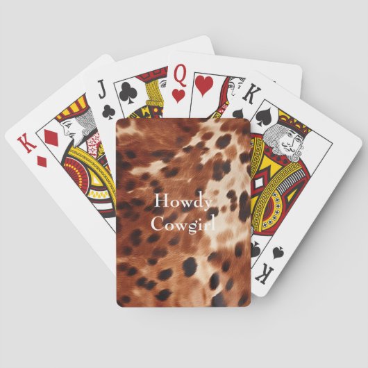 Bruin crème zwart Koeienhuid Pokerkaarten (Achterkant)