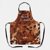 Bruin crème zwart Koeienhuid Schort (Voorkant)