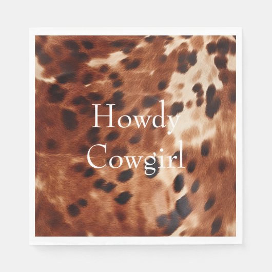 Bruin crème zwart Koeienhuid Servet (Voorkant)
