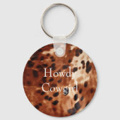 Bruin crème zwart Koeienhuid Sleutelhanger (Voorkant)