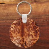 Bruin crème zwart Koeienhuid Sleutelhanger (Achterkant)