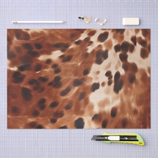 Bruin crème zwart Koeienhuid Tissuepapier (Craft)