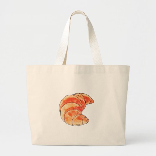 bruin croissantbrood grote tote bag (Voorkant)
