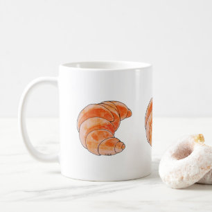 bruin croissantbrood koffiemok