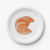 bruin croissantbrood papieren bordje (Voorkant)