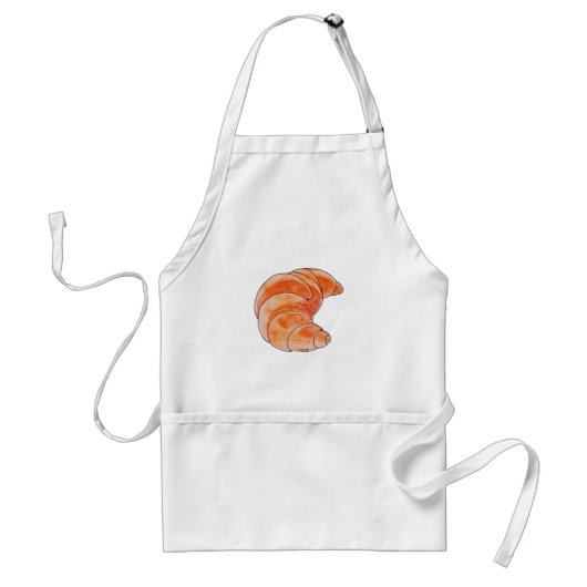 bruin croissantbrood standaard schort (Voorkant)
