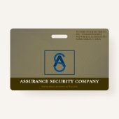 Bruin Custom Security Guard Photo Badge (Achterkant)