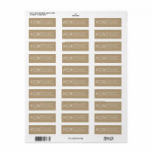 Bruin Cute Koppel Monogram Hart Retouradres Etiket (Full Sheet)