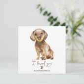 Bruin Dachshund Dog Mum Puppie Birthday Kaart (Staand voorkant)