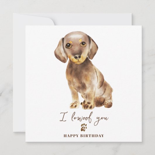 Bruin Dachshund Dog Mum Puppie Birthday Kaart (Voorkant)