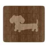 Bruin Dachshund Glass Cutting Board Kitchen Snijplank (Voorkant)