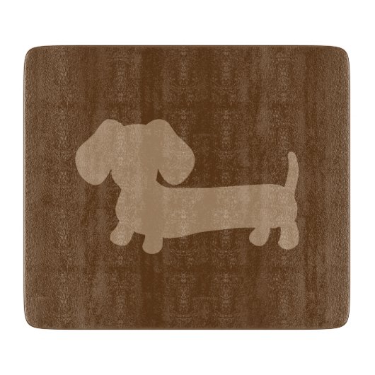 Bruin Dachshund Glass Cutting Board Kitchen Snijplank (Voorkant)