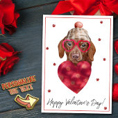 Bruin Dachshund Hondenliefhebber Valentijn Gift Feestdagenkaart