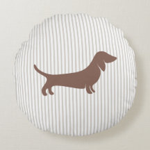 Bruin Dachshund op Beige Strepen