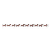 Bruin Dachshunds Pattern Satin Ribbon Satijnen Lint (Voorkant)